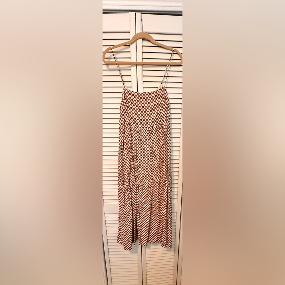 Abercrombie & Fitch Brown Checkered Midi Skirt